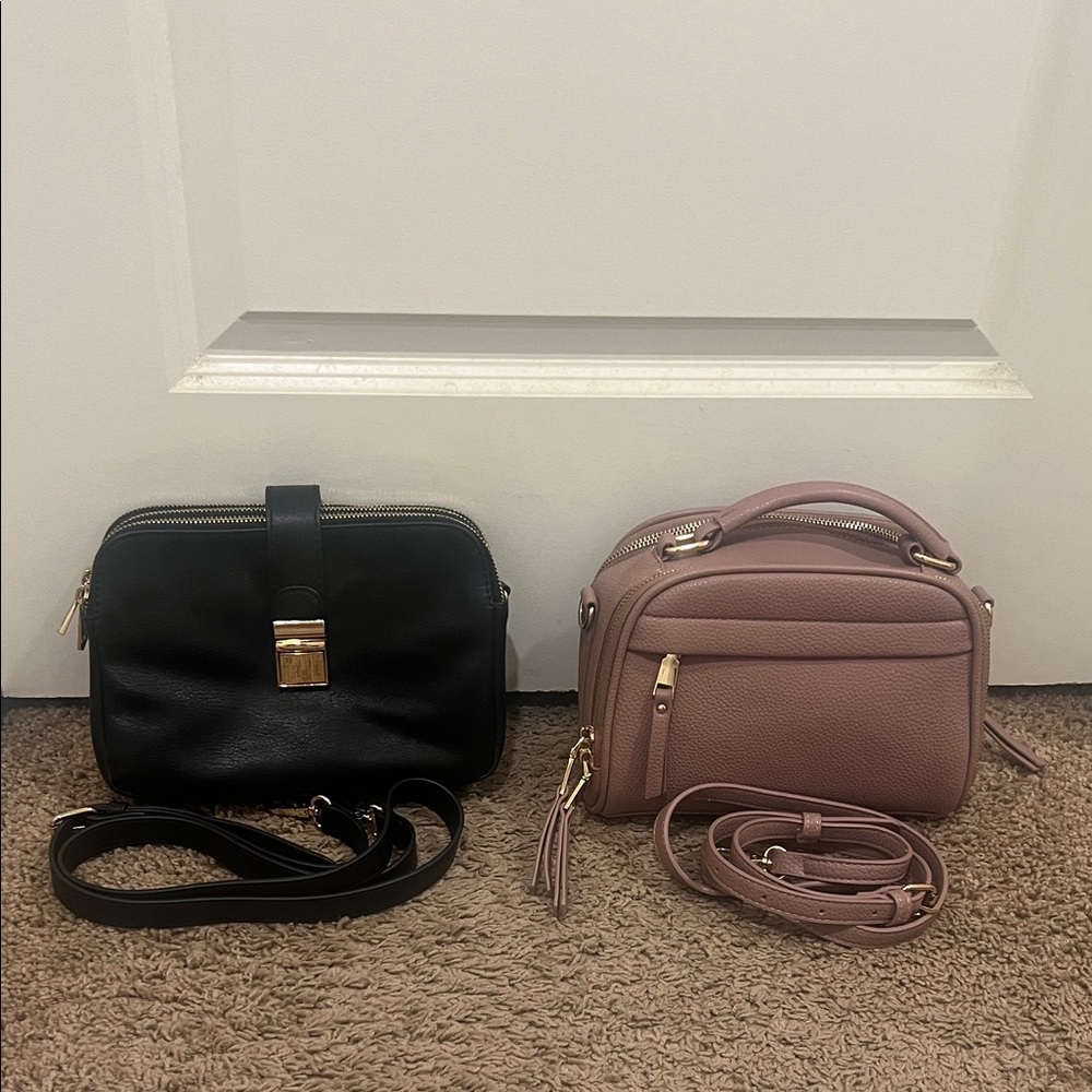 Black and Pink Women's Crossbody Bags